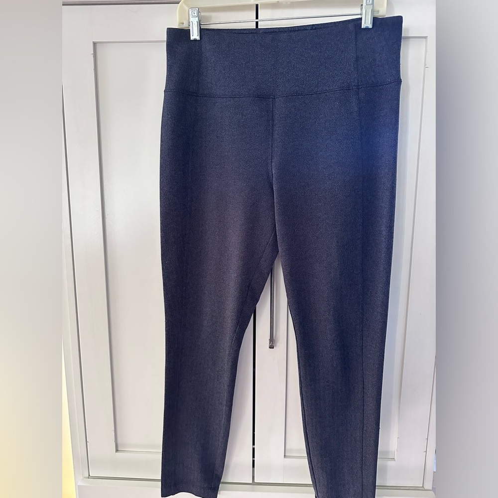 ATHLETA DELANCEY SKYLINE HIGHRISE HERRINGBONE TIGHT BLACK & NAVY SIZE LARGE